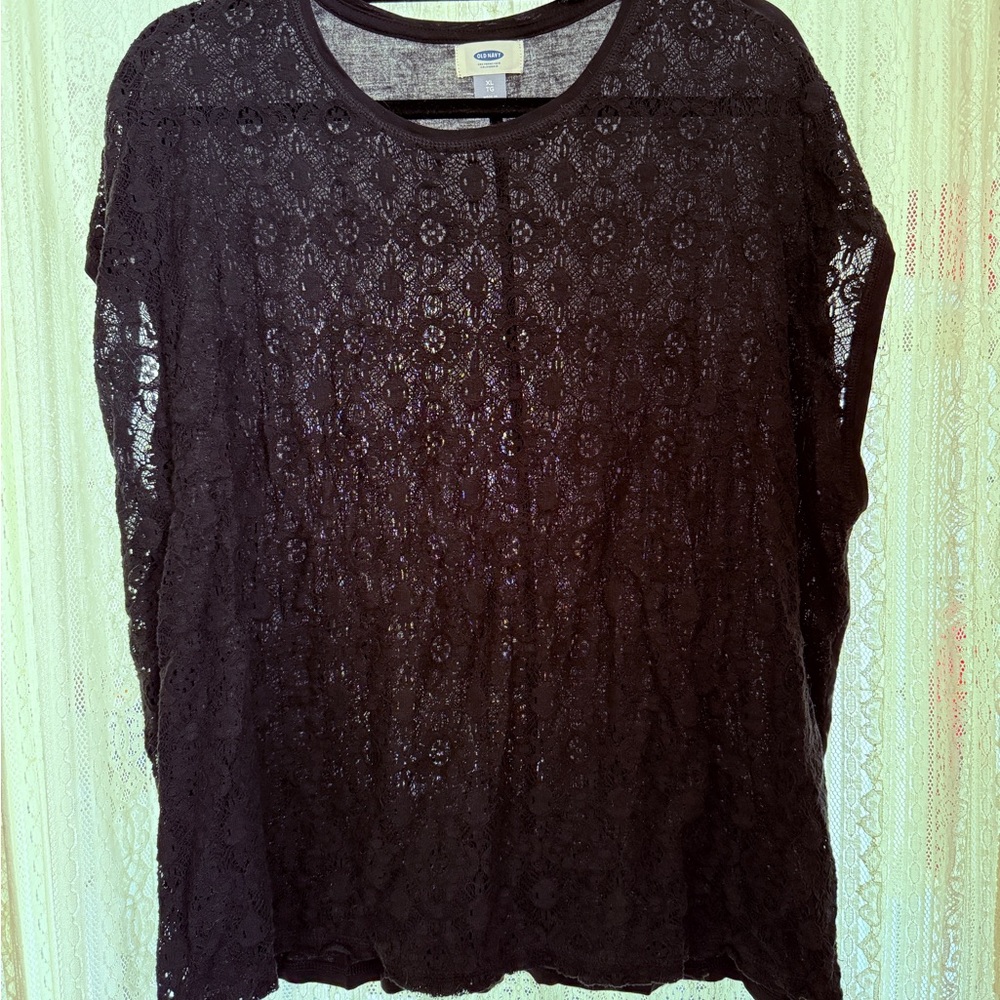 Old Navy Black Lace Women's Top